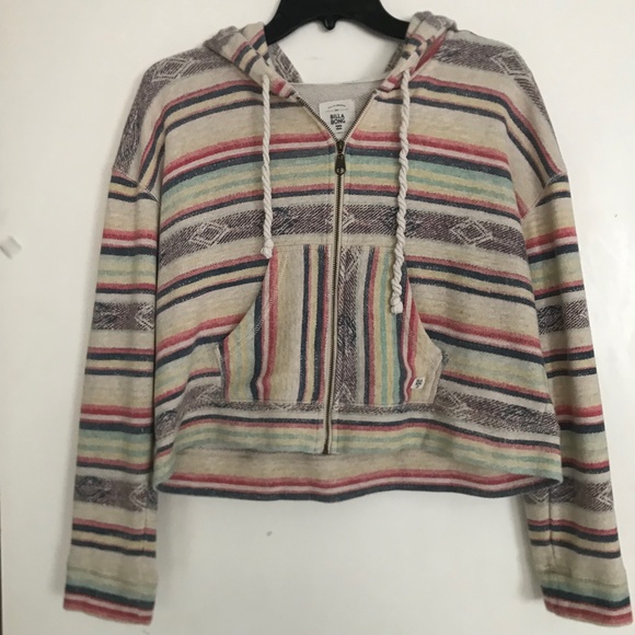 Billabong Helpful Hints Cropped Zip Sweatshirt Size Large - Picture 3 of 5